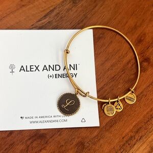 Alex and Ani L Initial Monogram Bangle Bracelet